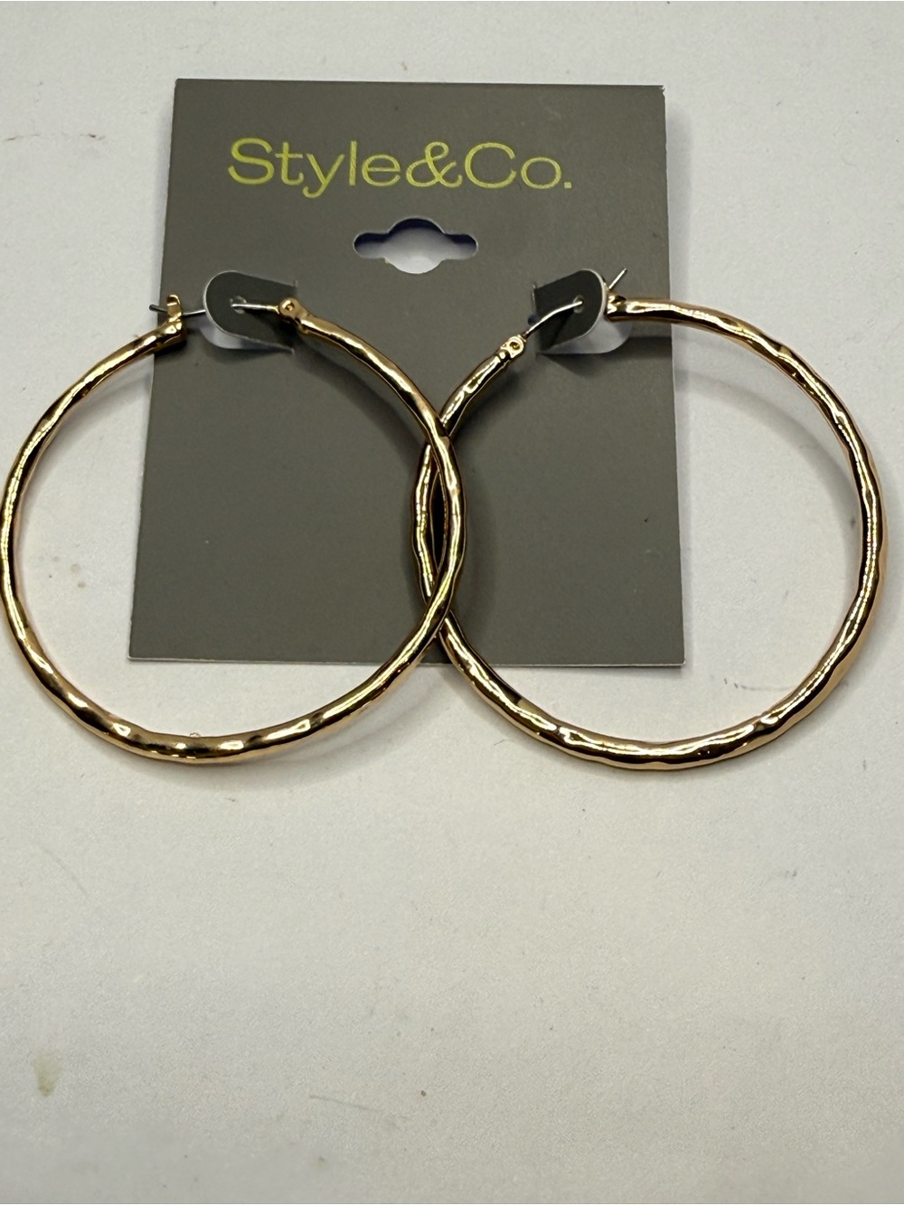 Style & Co. Gold Textured Hoop Earrings - Classic Women Jewelry
